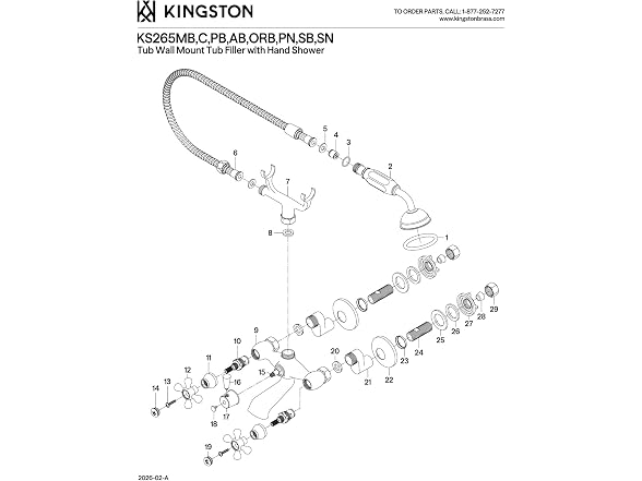 Kingston Brass KS265C Clawfoot Tub Wall Mount Faucet