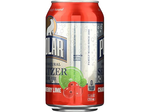 1CT Polar Beverages Cranberry Lime Seltzer, 12 oz