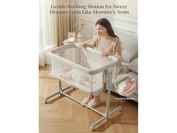ONTHEWEI 3 in 1 Baby Bassinet Bedside Sleeper