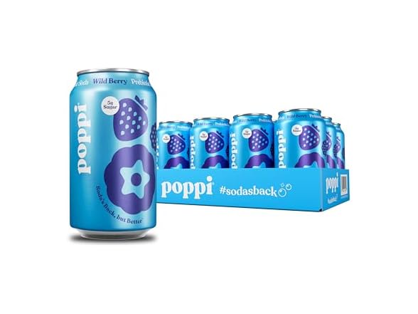 Poppi Sparkling Prebiotic Soda Beverage, Wild Berry