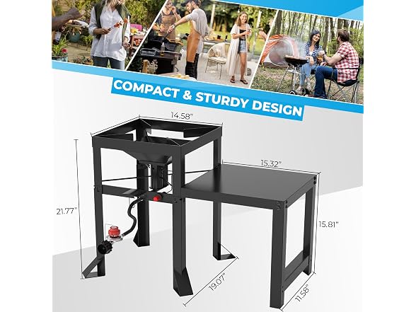 FIRERIOT Dual Jet Burner with Side Table