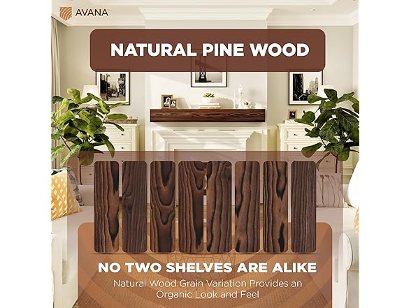 Avana Rustic Fireplace Mantle Shelf 60 Inches for Home Decor (Open Box)