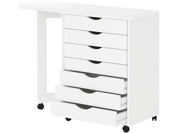 Jela USA 7 Drawer Gate Leg Roll Cart