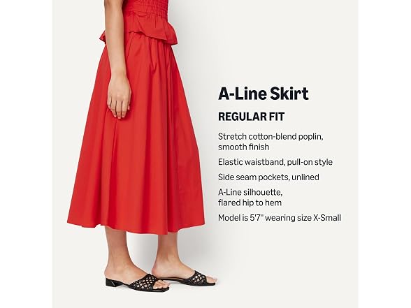 Amazon Essentials Women Mid-rise A-line Midi Skirt
