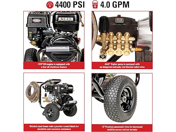 Simpson 4400 PSI Gas Pressure Washer PS60843