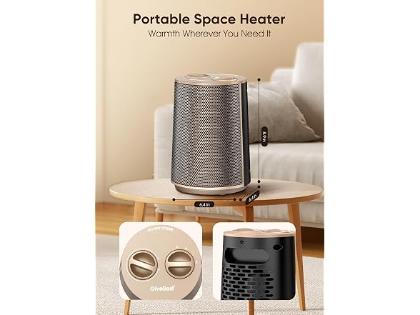 GiveBest Portable Space Heater – 1500W Gold