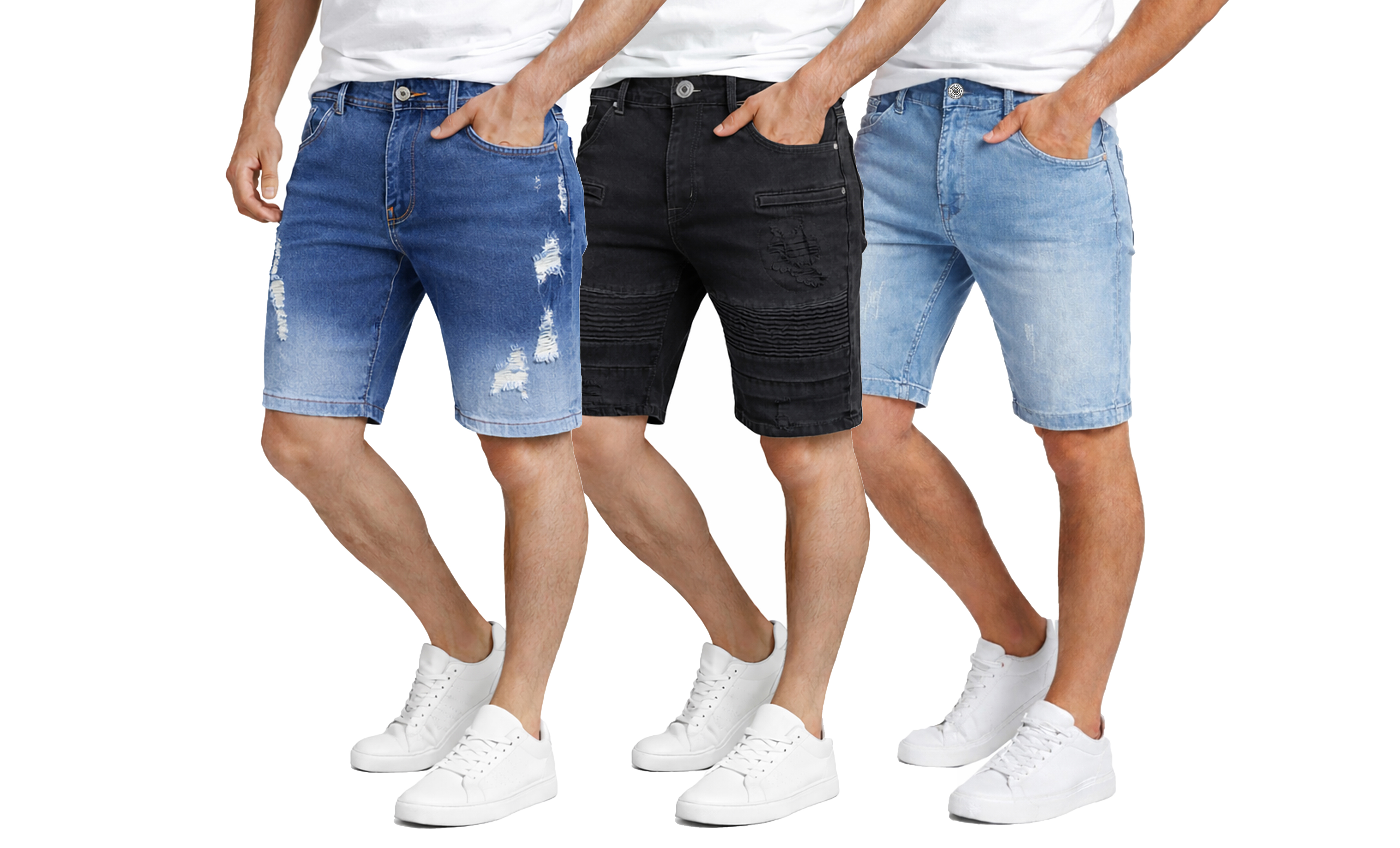 3Pk Mens Jean Shorts - Gallery 9