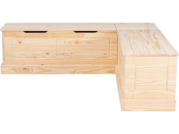 Linon Harris Unfinished Wood Backless Nook