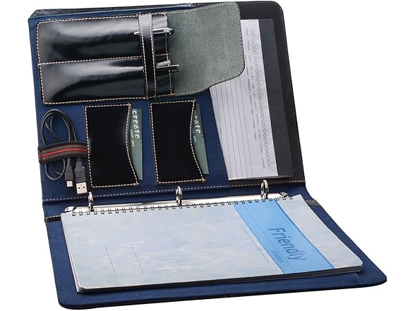 3 Ring Binder Portfolio Leather