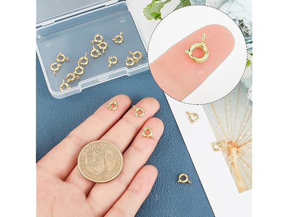 Beebeecraft 1 Box 20Pcs Spring Clasps 18K