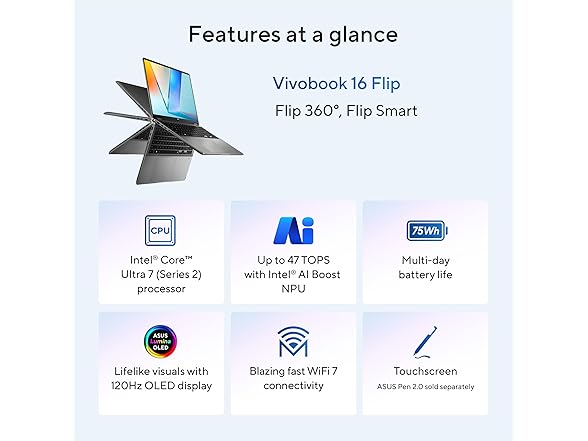 ASUS TP3607SA-DS74T ASUS VIVOBOOK 16 FLIP LAPTOP,