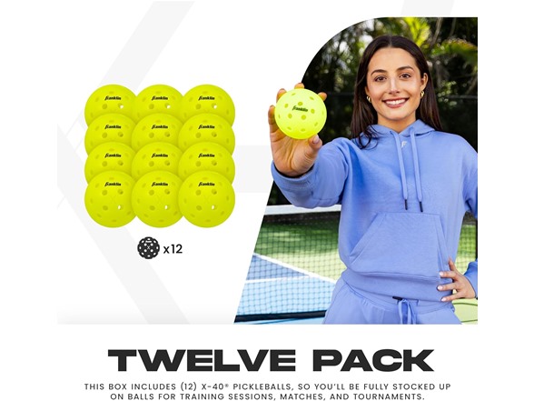 Franklin X-40 Outdoor Pickleballs 12 Count