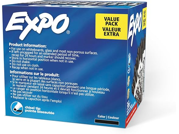 EXPO EXPO Dry Erase Markers, Black