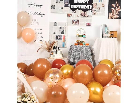 100 Brown and Gold Balloon Set