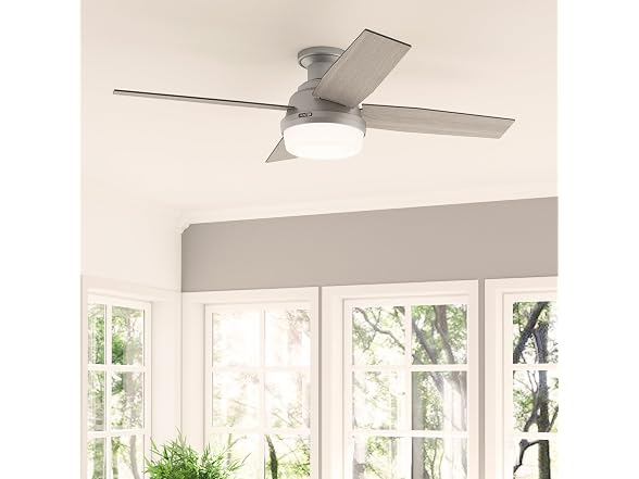 Hunter Fan 52 inch Low Profile Matte Silver Indoor Ceiling Fan