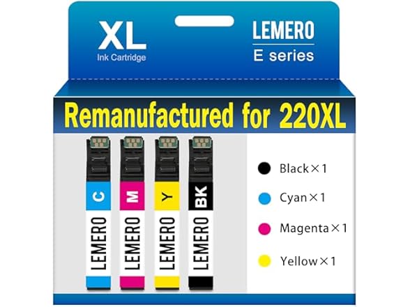 LEMERO 220XL Ink Cartridges 4-Pack