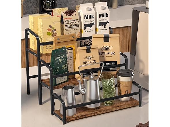 IYEBAU Coffee Syrup Rack, 12 Bottle Capacity, 3 Tier