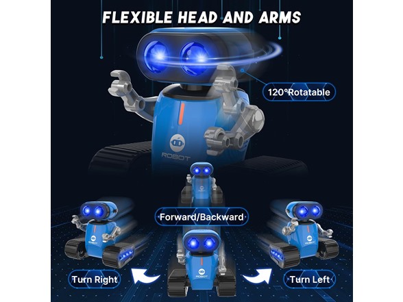 UFLYTOO LA RC Robot Toy w/ LED Eyes Music & Dance