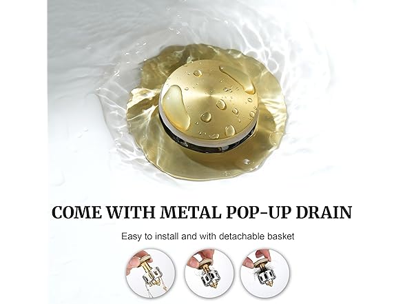 8" Gold Waterfall Sink Faucet