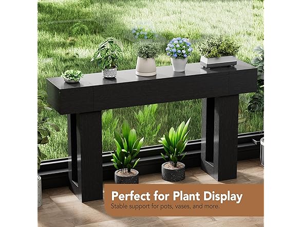 Black 63 Inch Long Console Table