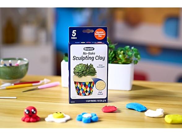 Crayola No Bake Sculpting Clay (5 Colors), 2oz