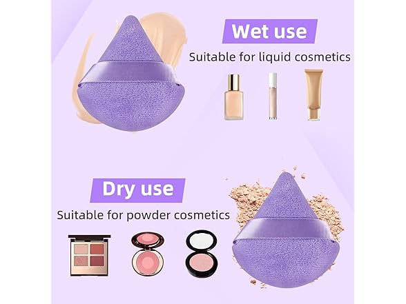 8 Pieces Powder Puff Face Green and Purple