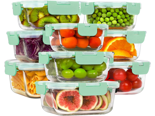 HOMBERKING 18pc Purple Glass Food Containers
