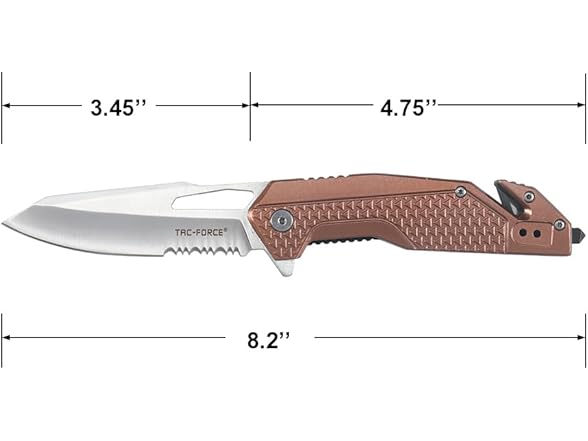 8" Tactical Folding Knife Brown