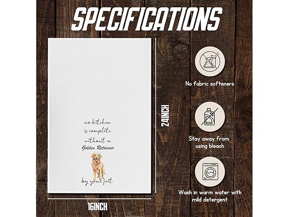 Cilrii Golden Retriever Kitchen Towels