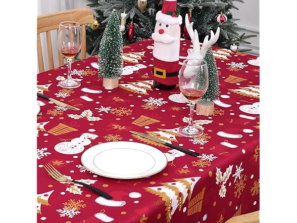 CAROMIO Rectangle Table Cloth Christmas