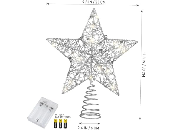 NUOBESTY Christmas Tree Topper Star, Met