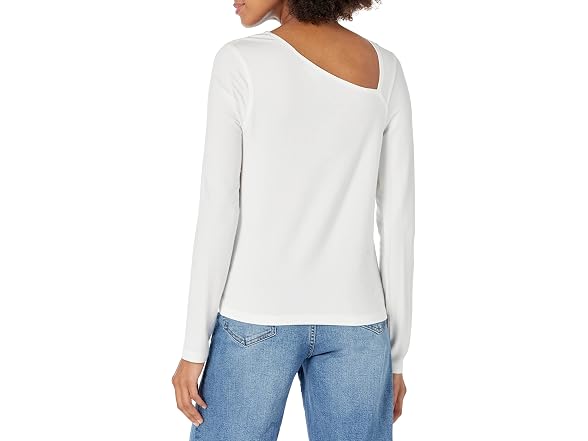 The Drop Women (L) Neil Long Sleeve Top White