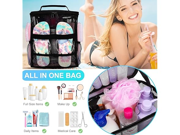NOBLIGOAL Mesh Shower Caddy Bag