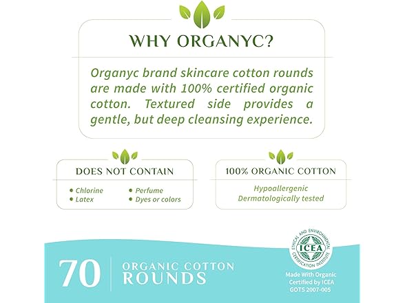 Organyc 100% Certified Organic Makeup Pads