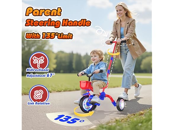 Kkdi 5-in-1 Toddler Bike, Blue