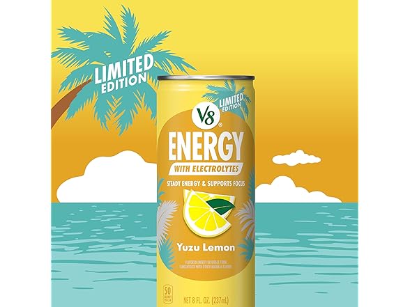 V8 Energy Yuzu Lemon Energy Drink, 8 oz, 6PK