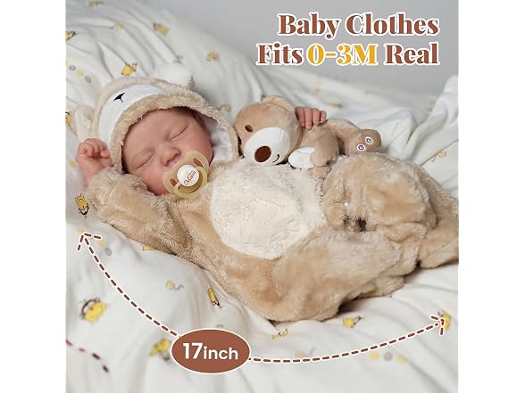 BABESIDE 17" Reborn Baby Doll, Boy