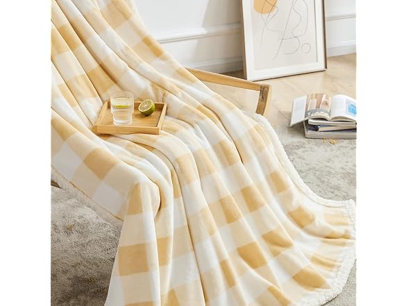 BEAUTEX Sherpa Fleece Blanket Twin Size