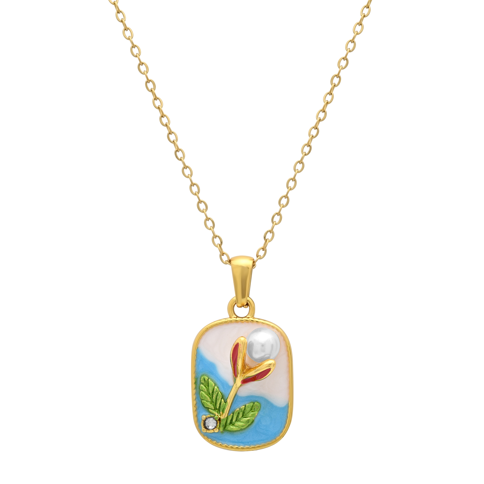 18K Gold Plated Floral Necklace - Gallery 4