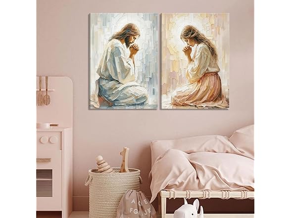 Generic 2Pcs Jesus Canvas Wall Art