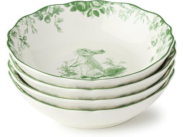 Le Jardin 8 Inch SOUP/CEREAL BOWLS SET OF 4