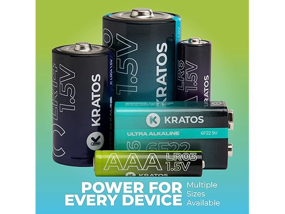 (4 Pack) Kratos Power 9V Alkaline Batteries