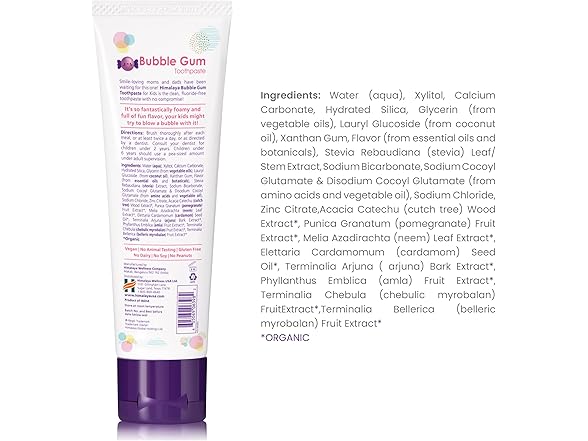 Himalaya Botanique Kids Toothpaste, Bubble Gum
