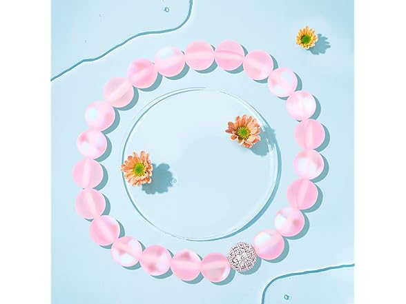 Mystic Mermaid Glass Bracelet Pink 8MM