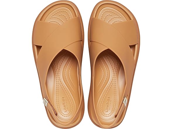 Crocs Brooklyn Luxe Womens Cross Strap Tan