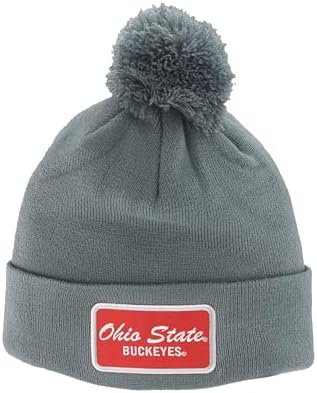 ZHATS Standard NCAA Officially Licensed Pom Beanie Patch Brick Gray, Grey, One Size