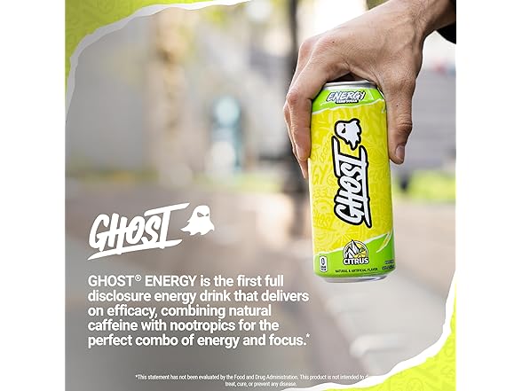GHOST Energy Drink - 12-Pack, Citrus, 16oz Cans
