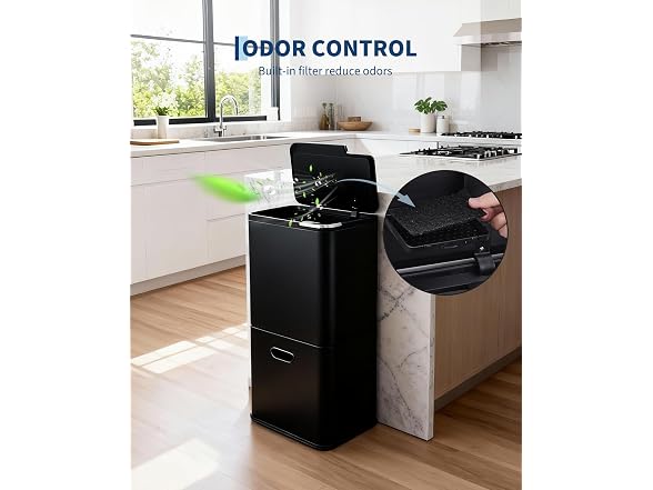 MOVECOM 16 Gal Pull-Out Compost Bin Blac