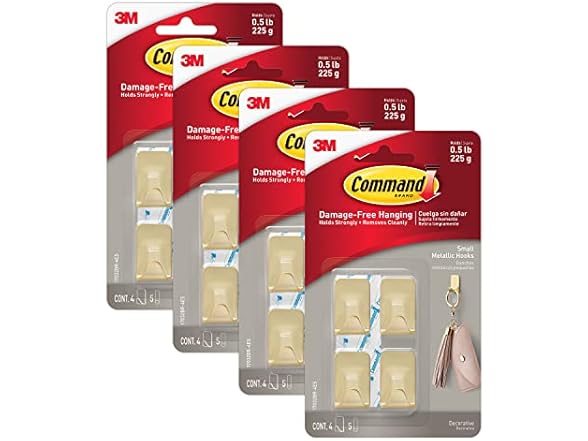 Command 17032BR-4ES Metallic Hooks
