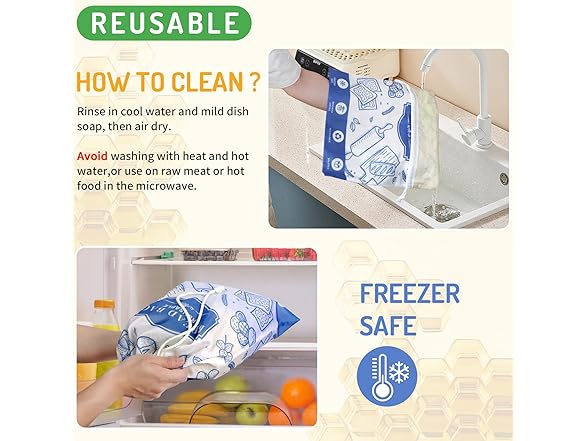 TISEMENT 2-Pack Beeswax Bread Bags for Homemade Bread